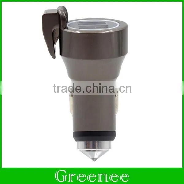 Newest Multifunction Car Charger Dual USB Tungsten Steel Safe Hammers for iPhone 6 6S Plus and Smartphones