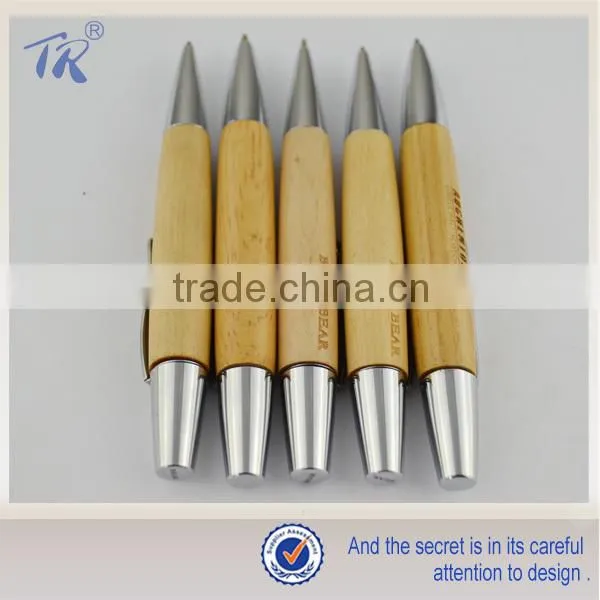 Alibaba Wood Pen Personalized Promotion Pen Holder Chain Fat Ball Pen