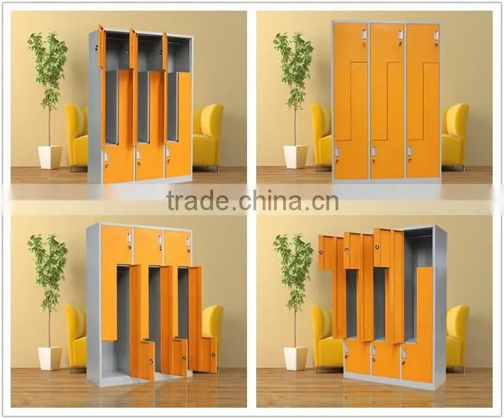 Durable Body L Shape Double Color Metal Workplace Lockers