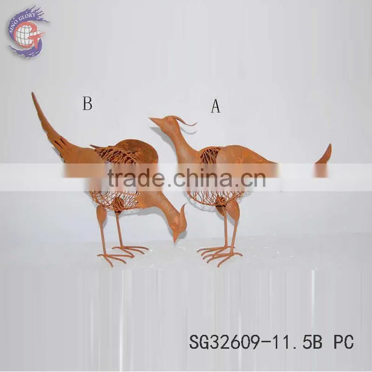 Ornamental shabby chic birds home decoration for metal animal yard decoration