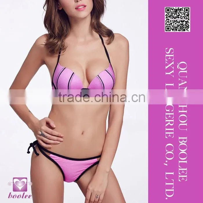 Top Sale Green Halter Push Up Sexy bikini set Two piece swimsuit for women