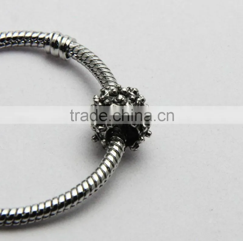 Popular Drum Shape Anti-silver Large Hole Metal Beads, Zinc Alloy Bracelets & Necklaces Beads Accessories