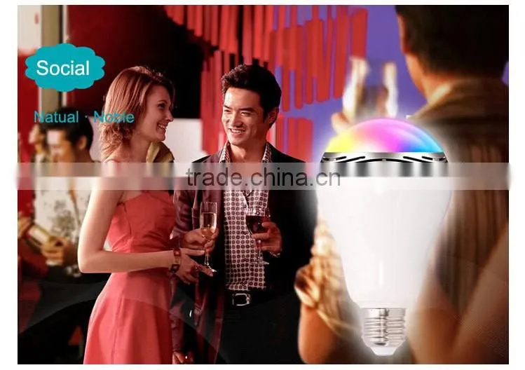 changeable colour E27 Led Bulb Lamp Bluetooth Speaker With Remote Control