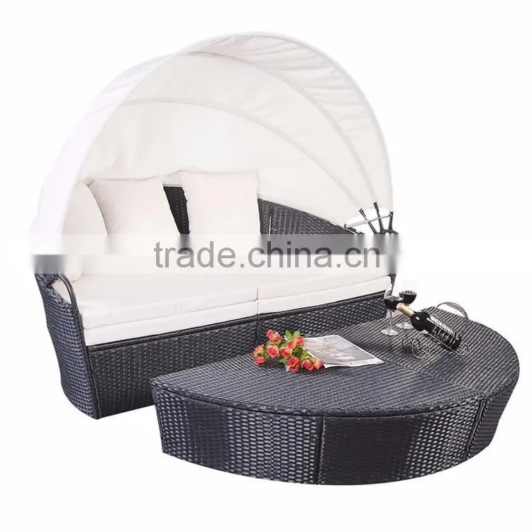 Wholesale Furniture Daybed Unique Design Sofa Garden Rattan Lounge Bed