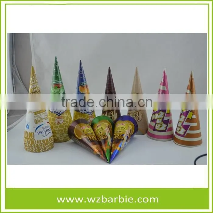 Food Grade Aluminum Foil Paper Sleeve For Ice Cream Cone