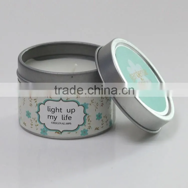 Red Scented Travel Tin Candle/Aromatic metal tin candle and metal lid