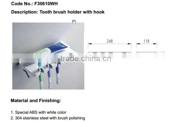 2016 Best seller wall mounted toothbrush holder with shelf