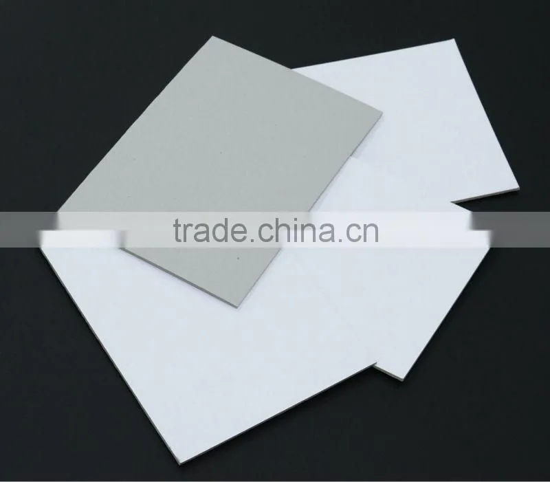 Laminated white coated duplex paper board with grey back
