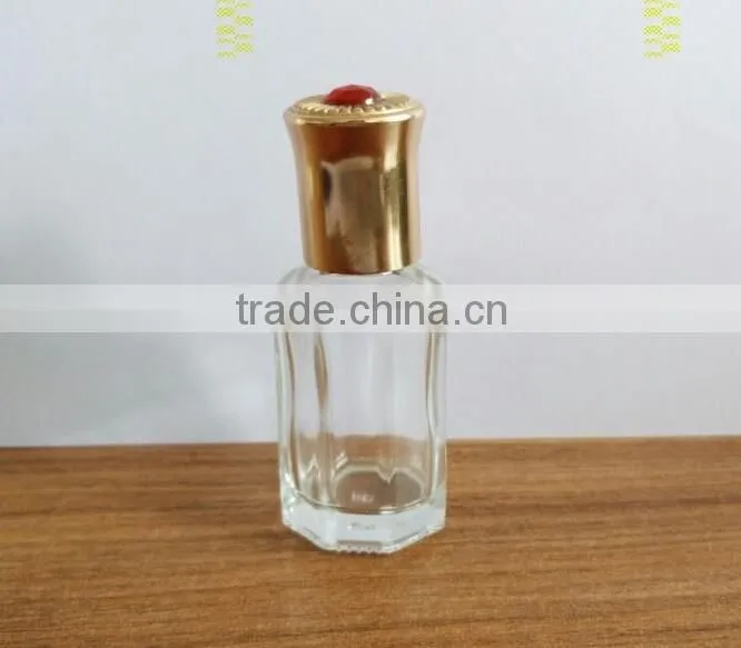 10ml glass roll on bottle with black cap for cosmetic