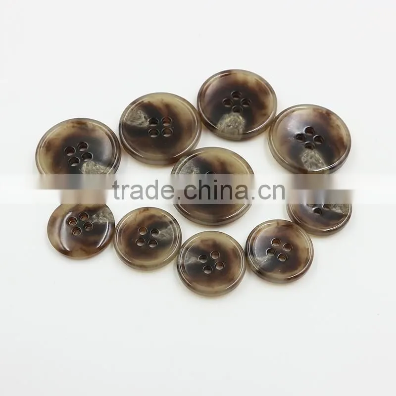 Sedex Audited Factory 2 Pillar burnt rim 4 holes fire proof urea button, urea suit button
