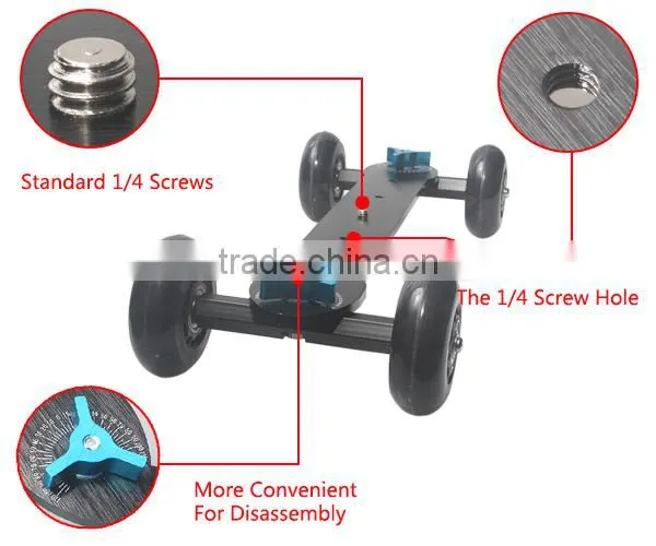 Commlite Photography Video Shooting Slider Track Video Camera Dolly Rail Car