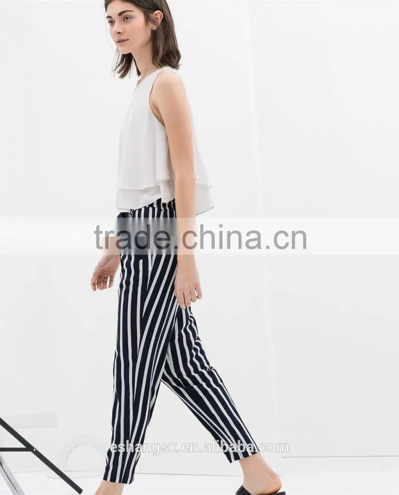 Lsdies striped with lace summer pant