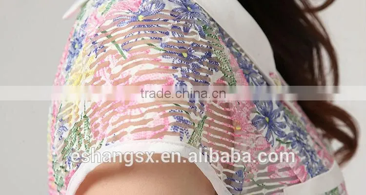 Ladies chiffon printed fashion model dresses