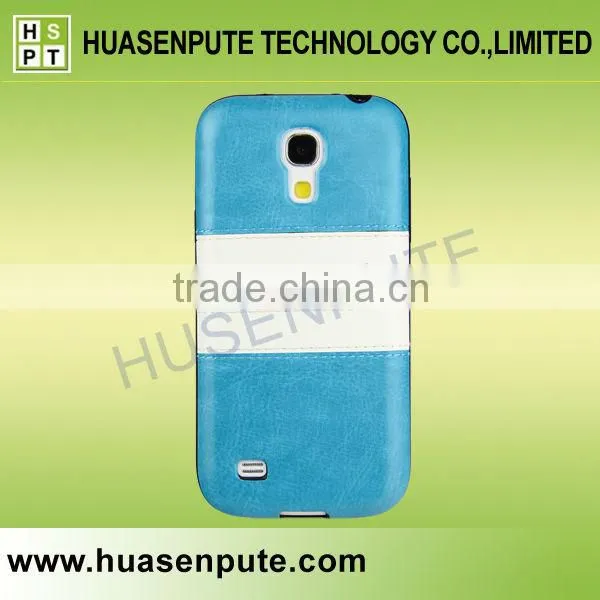Factory Price Strip Style TPU Soft Back Case PU Leather Holster for Samsung S4 Mini