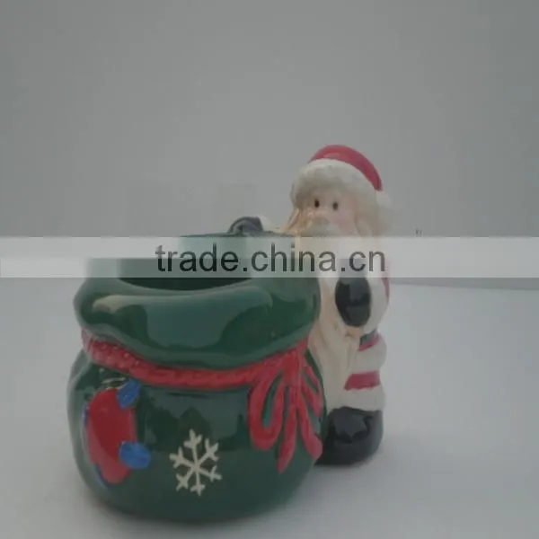 hand painted christmas shape ceramic candle holder