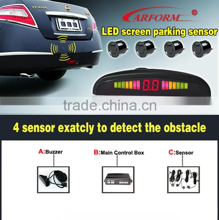 Digital LED display electromagnetic parking sensor with 5 different distance showing and sound alert