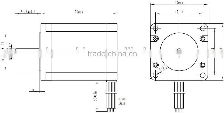 Nema 23 0.9 degree 2 phase bipolar stepping motor