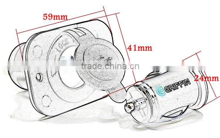 BJ-UPS-006 Customized CE Certification Universal Black Motorbike Single Hole Motorcycle USB Power Supply