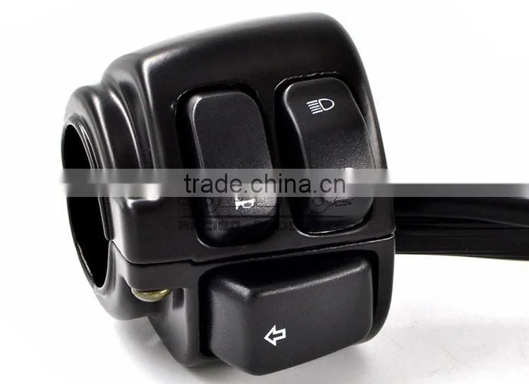 BJ-SW-005 Black Motorcycle Control Switches 1" Handlebar 29" Wire Harness for Harley