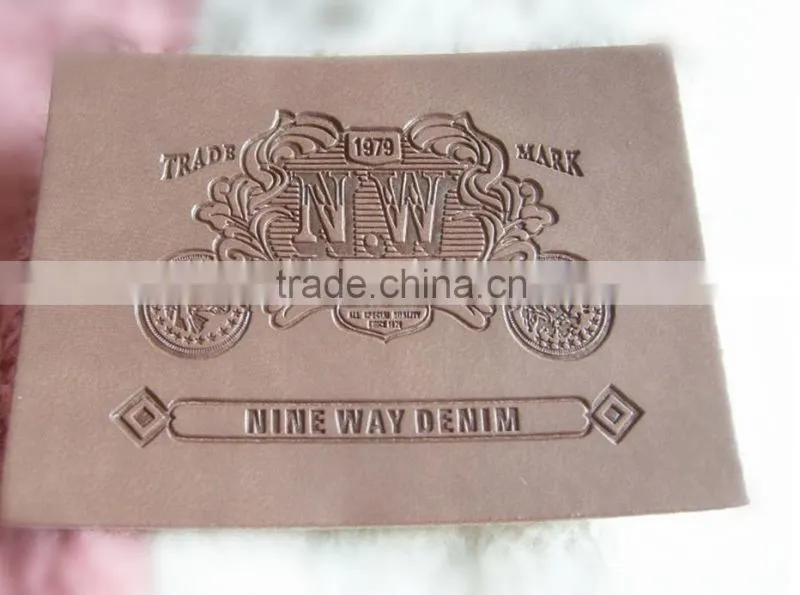 Customer PU brown Debossed Leather Patch for sofa and bags indongguan