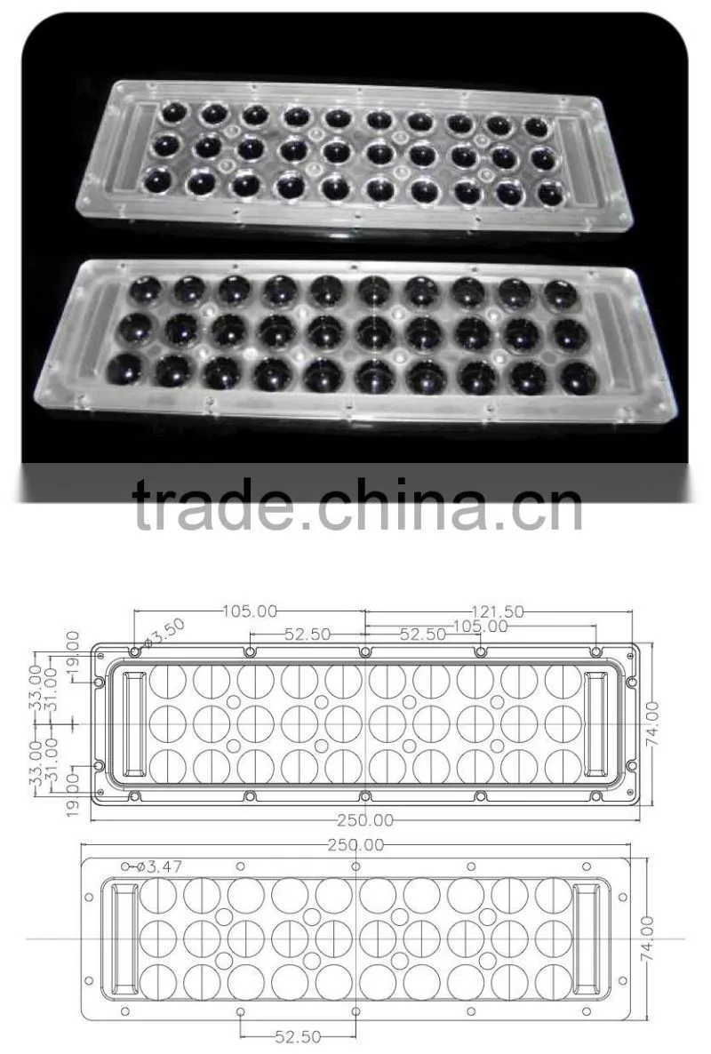 Aluminium XTE/XPG/3535 led pcb with acrylic optical led lenses