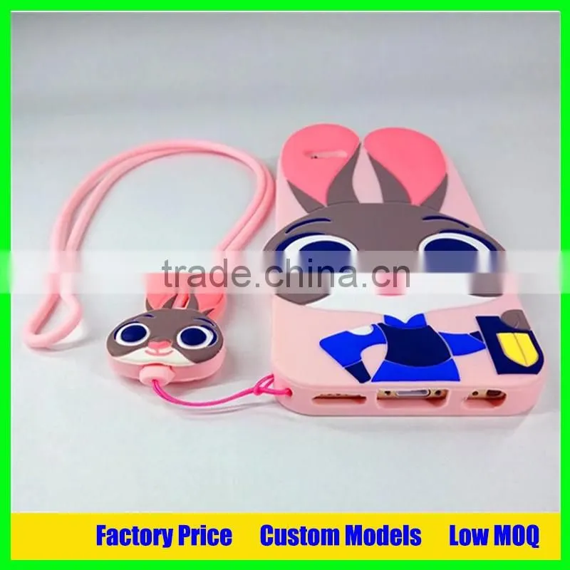 Zootopia New design cheap 3D silicone phone case for iphone 6