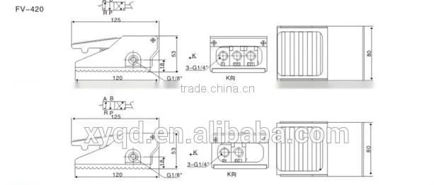 FV/4F Series 5/2 Way Foot Valve