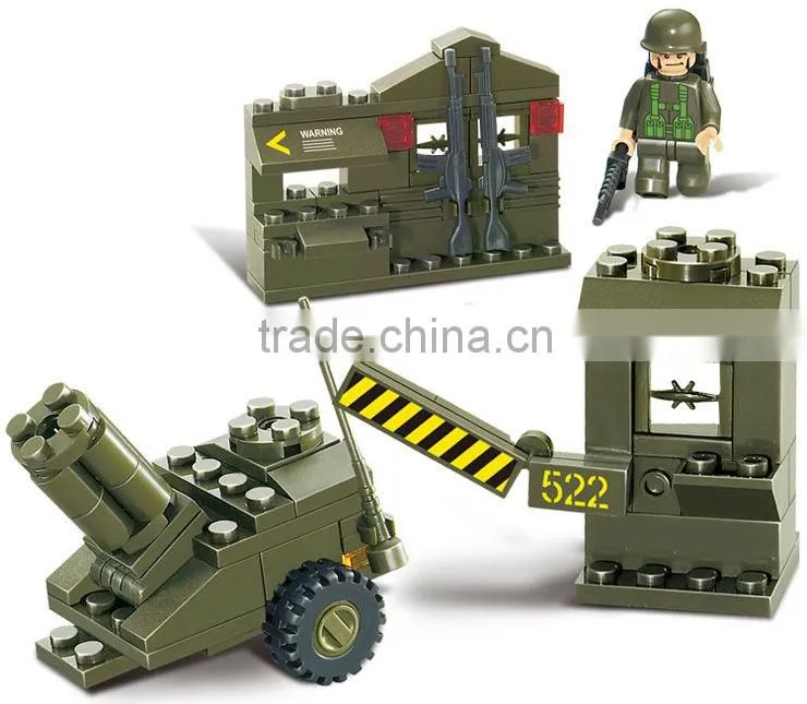 bd-7530295 children building block Munitions depot plastic intelligent building block 93pcs