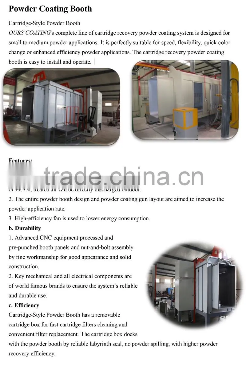 Electrostatic metal Powder Coating booth/Electrostatic Powder Coating line/Electrostatic Powder Coating machine