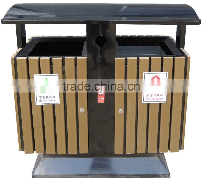 Plastic composite decking material dustbin