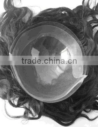 Super fine mono base with 1" thin PU in front hair replacement