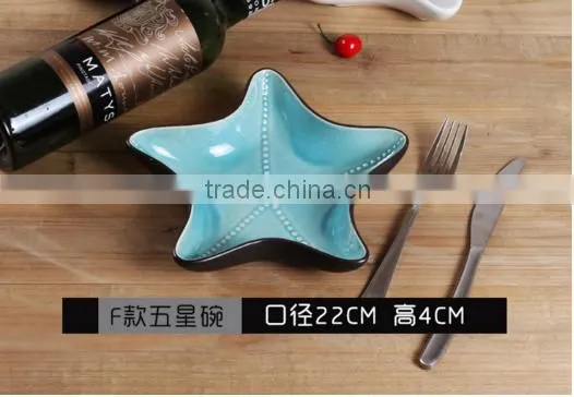 Lovely Fashion Candy Colors Sea Star Glaze Ceramic Bowl #we6
