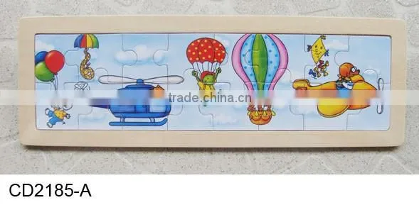 Hot sale educational wooden toys plane puzzle