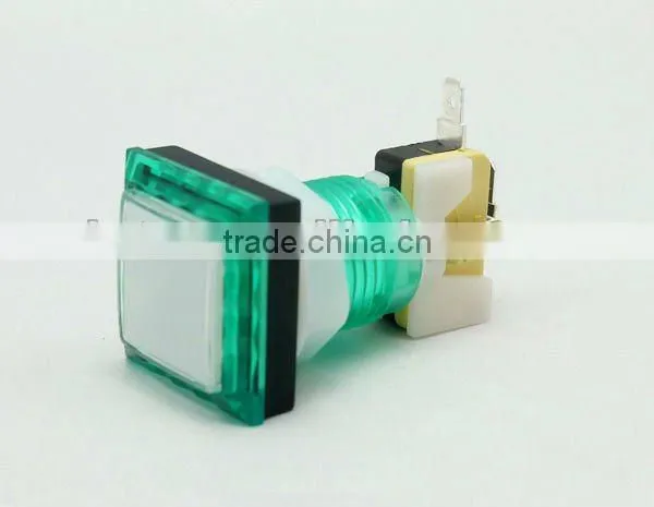 Yellow square illuminated arcade game machine push button switch mechanical pushbutton switch with LED light