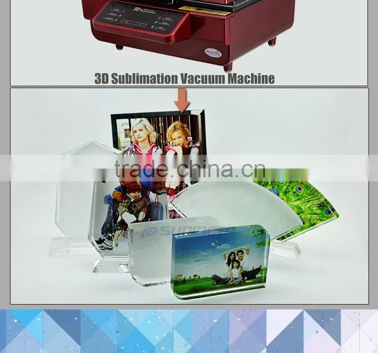 Sunmeta factory sublimation cystal round corner for 3D vaccum machine BXP-07