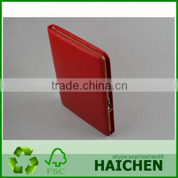 Red Color Leather Tablet Portfolio Case for Women