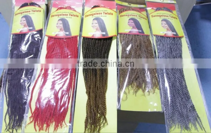 Afro Kinky Braids Synthetic Braiding Hair Senegalese Twist Hair Crochet Braid Hair Extensions
