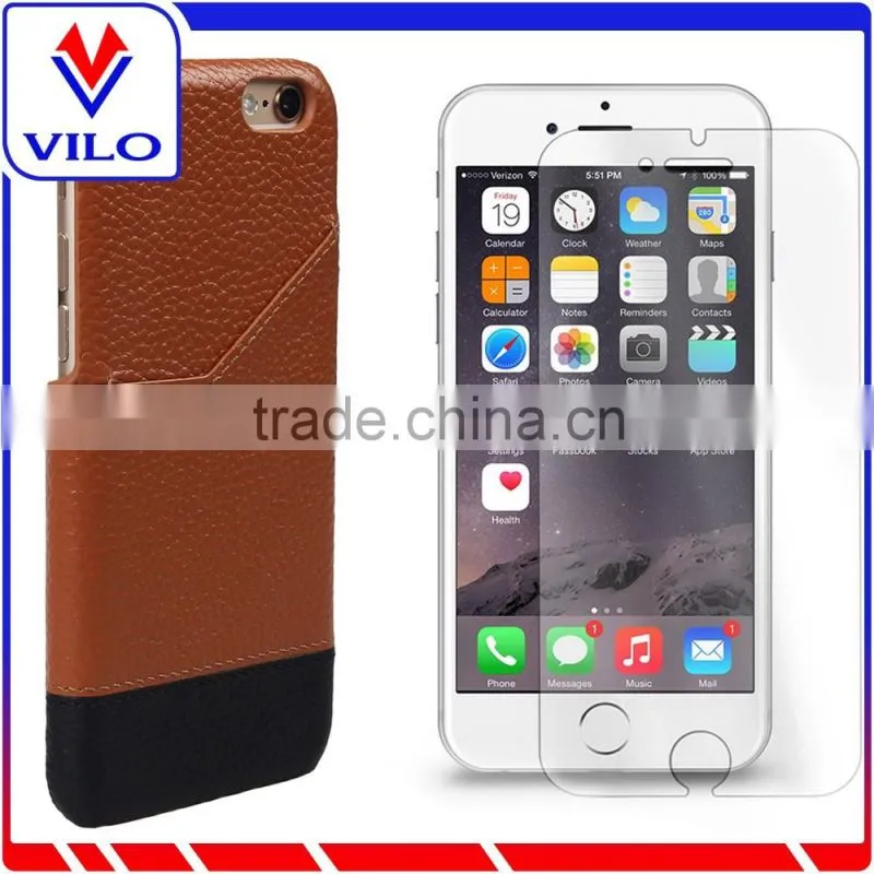 Genuine Leather Mobile Phone Case For iPhone 6+Screen Protector for iPhone 6