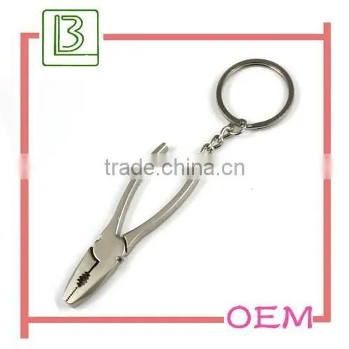 pearl nickel finished mini spanner promotional tooling keychain