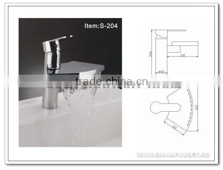 Circular Sector Waterfall Basin Tap, Waterfall Bathroom Basin FaucetQH0522
