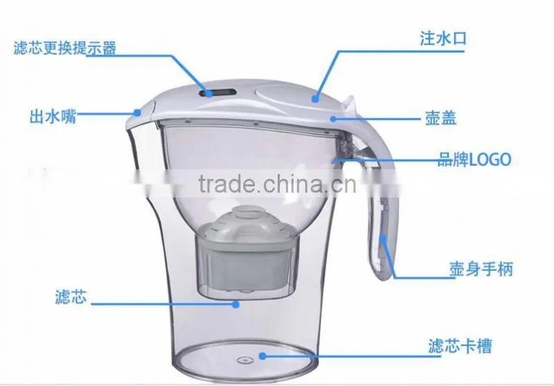 2015 NEW design Water purifiers net water kettle cup Filter kettle household kitchen straight up