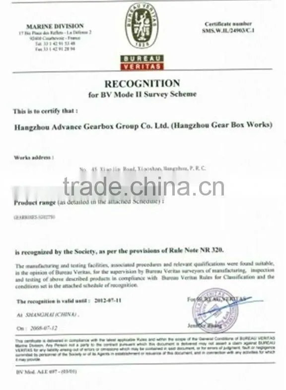 China Advance small gear reduction boxes HC65