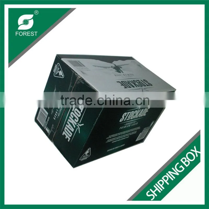 12 BOTTLES BEER PAPER SHIPPING BOX CUSTOM GLOSSY BEER CORRUGATED SHIPPING BOX