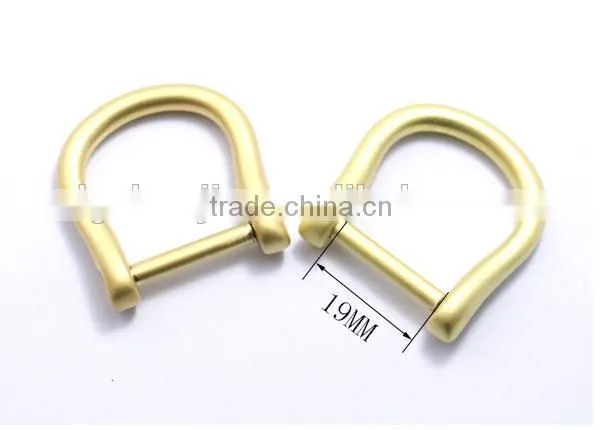 Zinc alloy gold nickel free metal d ring d shape ring with removable pin