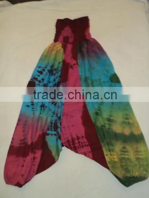 hand tie dye indian harem pajamas