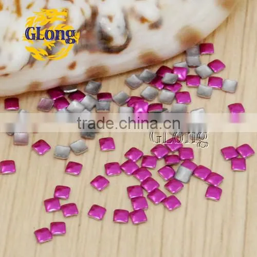 2mm Hot Fix square Aluminum Panel Pressing Studs Clothes Bag Shoe Nail Art phone DIY #GT101-2P(Mix-s)