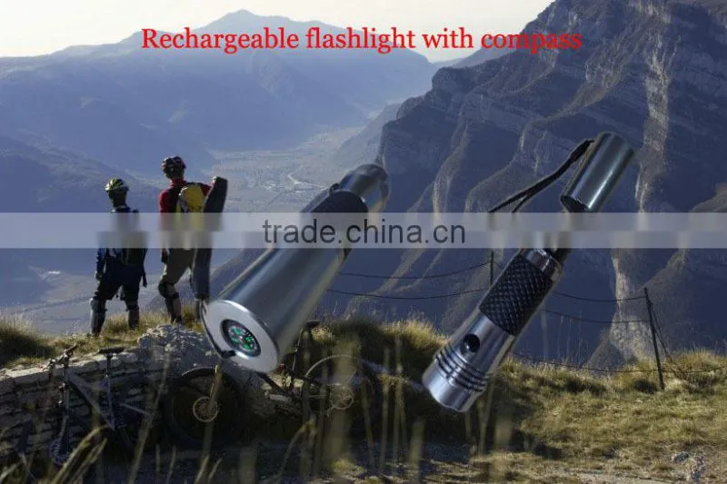 GS-9010A aluminum 1w most powerful rechargeable compass led fleshlight with CE&ROHS