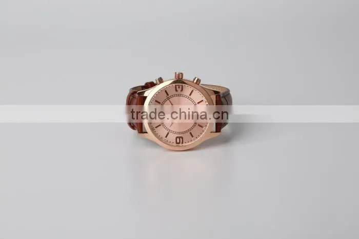 High-grade genuine leather quartz smart watch with sleep monitor , heart rate monitor