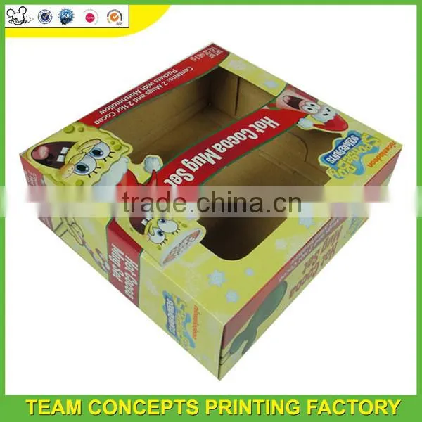 Window corrugate paper mug packaging box