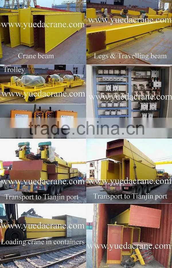 MG model travelling double girder goliath crane 100 ton